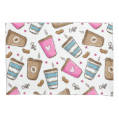 Kaffeetassen, Kaffeebohnen, Herz, Kaffee Lover Kissenbezug (Vorderseite)