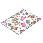 Kaffeetassen, Kaffeebohnen, Herz, Kaffee Lover Notizblock (Linke Seite)