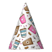 Kaffeetassen, Kaffeebohnen, Herz, Kaffee Lover Partyhütchen (Vorderseite)