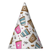 Kaffeetassen, Kaffeebohnen, Herz, Kaffee Lover Partyhütchen (Rechts)