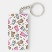 Kaffeetassen, Kaffeebohnen, Herz, Kaffee Lover Schlüsselanhänger (Rückseite)