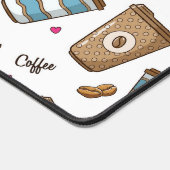 Kaffeetassen, Kaffeebohnen, Herz, Kaffee Lover Schreibtischunterlage (Ecke)