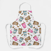 Kaffeetassen, Kaffeebohnen, Herz, Kaffee Lover Schürze (Vorderseite)