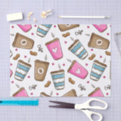 Kaffeetassen, Kaffeebohnen, Herz, Kaffee Lover Seidenpapier (Handwerk)