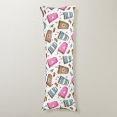 Kaffeetassen, Kaffeebohnen, Herz, Kaffee Lover Seitenschläferkissen (Vorderseite Vertikal)