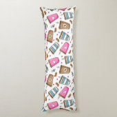 Kaffeetassen, Kaffeebohnen, Herz, Kaffee Lover Seitenschläferkissen (Rückseite (Vertikal))