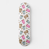 Kaffeetassen, Kaffeebohnen, Herz, Kaffee Lover Skateboard (Vorderseite)