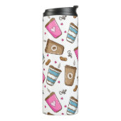 Kaffeetassen, Kaffeebohnen, Herz, Kaffee Lover Thermosbecher (Nach links gedreht)