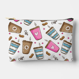 Kaffeetassen, Kaffeebohnen, Herz, Kaffee Lover Zubehörtasche