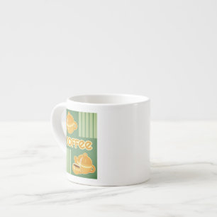 Kaffeetassen, Kaffeekanne und Kaffeebohnen Espressotasse