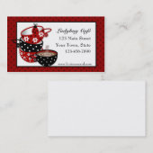 Kaffeetassen, Marienkäfer, Schwarzes, Rot, Visitenkarte (Vorne/Hinten)