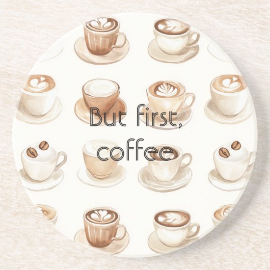 Kaffeetassen mit Creme Getränkeuntersetzer (Vorne)