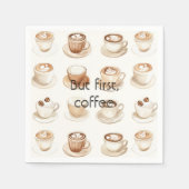 Kaffeetassen mit Creme Serviette (Vorderseite)