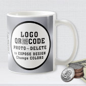 Kaffeetassen mit Firmenlogo, QR-Code, Foto