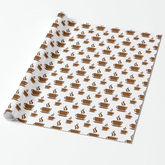 Kaffeetassen-Muster Geschenkpapier (Ungerollt)