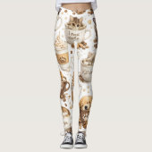 Kaffeetassen-Muster-Leggings Leggings (Vorderseite)