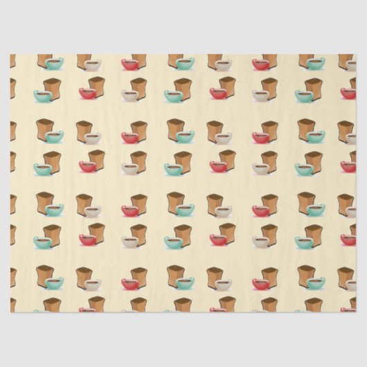 Kaffeetassen-Muster Seidenpapier (Vorderseite)