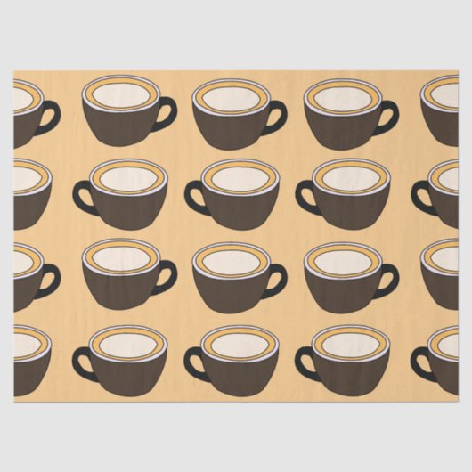Kaffeetassen-Muster Seidenpapier (Vorderseite)