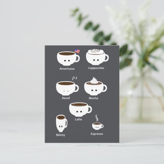 Kaffeetassen Postkarte (Stehend Vorderseite)