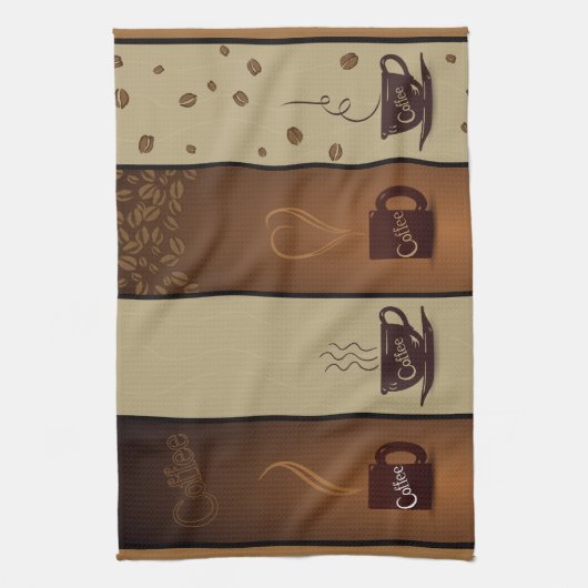 Kaffeetassen u. Bohnen Handtuch (Vertikal)