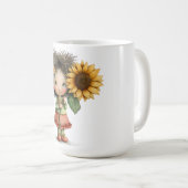 Kaffeetassendesign mit kleinem Mädchen, das Sonnen Kaffeetasse (VorderseiteRechts)