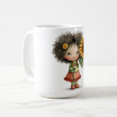 Kaffeetassendesign mit kleinem Mädchen, das Sonnen Kaffeetasse (Vorderseite Links)