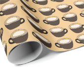 Kaffeetassenmuster Geschenkpapier (Rolleneckpunkt)