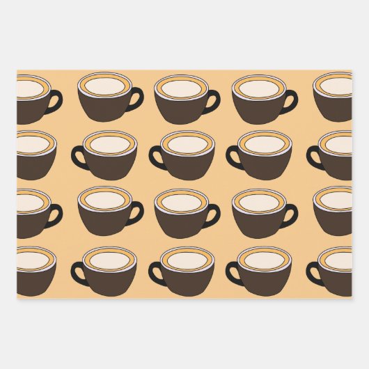 Kaffeetassenmuster Geschenkpapier Set (Vorderseite 3)