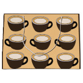 Kaffeetassenmuster Große Geschenktüte (Vorderseite)