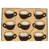 Kaffeetassenmuster Große Geschenktüte (Rückseite)