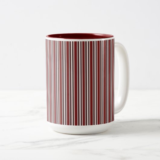 Kaffeetee-Tasse, Burgunder Stripe Bee Kind Hummel Zweifarbige Tasse (VorderseiteRechts)