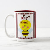 Kaffeetee-Tasse, Burgunder Stripe Bee Kind Hummel Zweifarbige Tasse (Links)