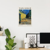 Kaffeeterrasse bei Nacht blühen Poster (Heimbüro)