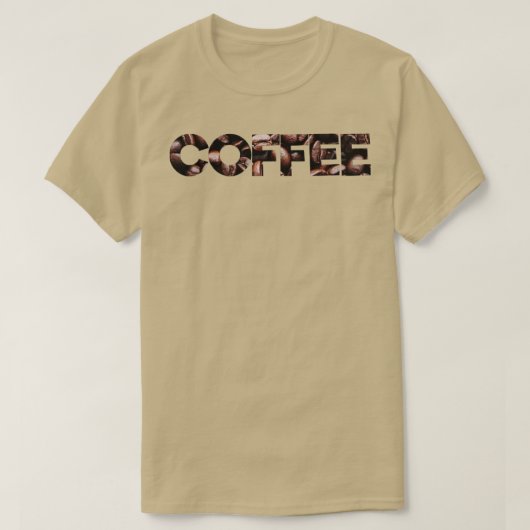 Kaffeetext mit Kaffeebohnen-Textur T-Shirt (Design vorne)