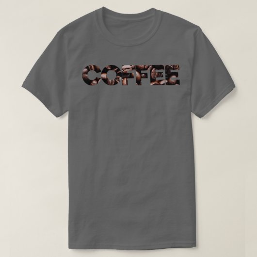 Kaffeetext mit Kaffeebohnen-Textur T-Shirt (Design vorne)