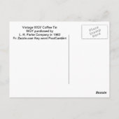 Kaffeetinn, Vintager WGY-Zinn Postkarte (Rückseite)