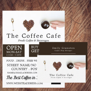 Kaffeetisch, Barista, Café, Kaffeehauswerbung Flyer