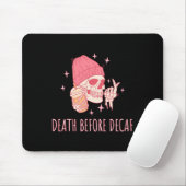 Kaffeetod vor dem Decaf-Skelett Mousepad (Mit Mouse)