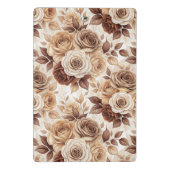 Kaffeetöne Blumenmuster-Rose Mini Klemmbrett (Rückseite)