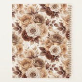 Kaffeetöne Blumenmuster-Rose Planer (Rückseite)