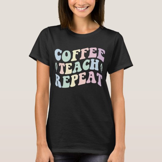 Kaffeetrainer Repea Retro Groovy Teacher T-Shirt (Vorderseite)
