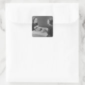 Kaffeetreff Quadratischer Aufkleber (Tasche)