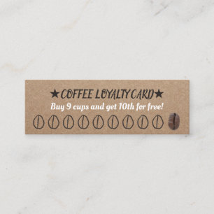 Kaffeetreuekarte Rustikal 10 Stempel Treuekarte