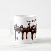 Kaffeetrinken aus Kaffeebohnen, benutzerdefinierte Kaffeetasse (Vorderseite Links)