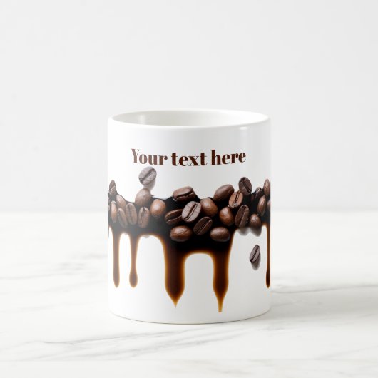 Kaffeetrinken aus Kaffeebohnen, benutzerdefinierte Kaffeetasse (Mittel)