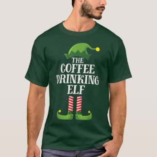 Kaffeetrinken Elf Matching Family Group Christma T-Shirt
