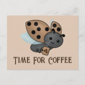 Kaffeetrinken Ladybug Postkarte (Vorderseite)