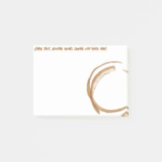 Kaffeetrinken nach dem Ende der Produktpalette Post-it Klebezettel