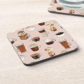 Kaffeetrinken und Desserts Getränkeuntersetzer (Linke Seite)