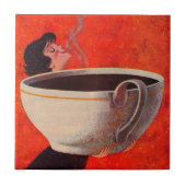 Kaffeetrinker Fliese (Vorderseite)